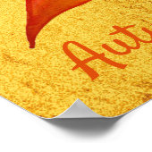 Najaar liefdesslogan Oranje herfst bladeren Poster (Hoek)