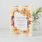 Najaar Lijst gouden streep bruiloft Kaart (Staand voorkant)