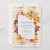 Najaar Lijst gouden streep bruiloft Kaart (Voorkant)