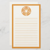 Najaar Lined Decorative Floral Tiles Stationery Briefpapier (Voorkant / Achterkant)