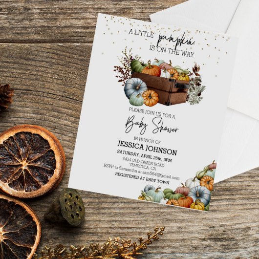 Najaar Little Pumpkin Waterverf Baby shower