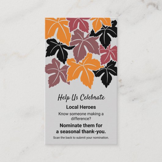 Najaar lokale held nominatie Dank u Visitekaartje (Voorkant)