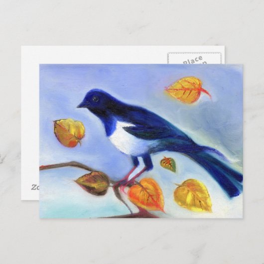 Najaar Magpie 2012 Briefkaart (Voorkant / Achterkant)