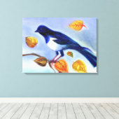 Najaar Magpie 2012 Canvas Afdruk (Insitu (Houten vloer))
