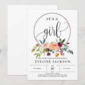 Najaar Marigold Oranje Baby shower met floreel Kaart (Voorkant / Achterkant)