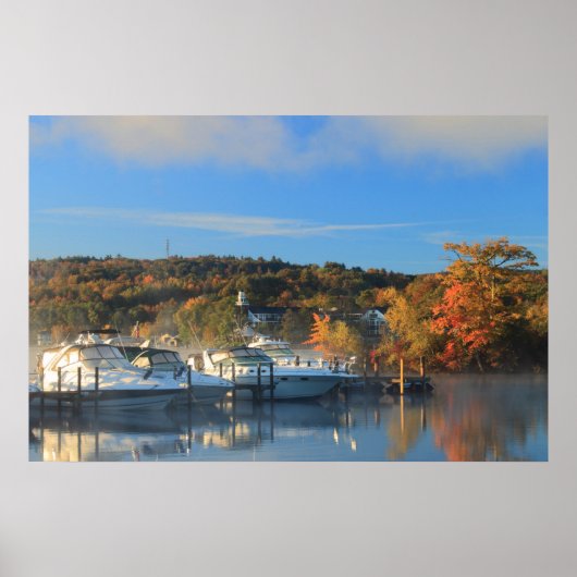 Najaar meer Winnipesaukee Meredith Marina Poster (Voorkant)