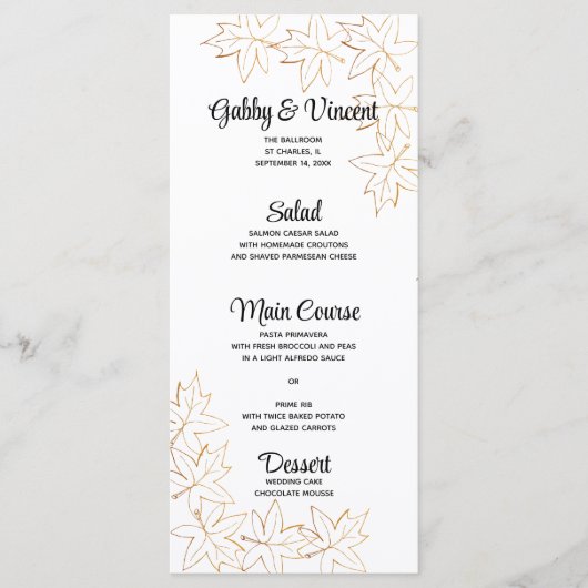 Najaar menu van het Leaf Edge Weddenschap van Mapl (Voorkant)