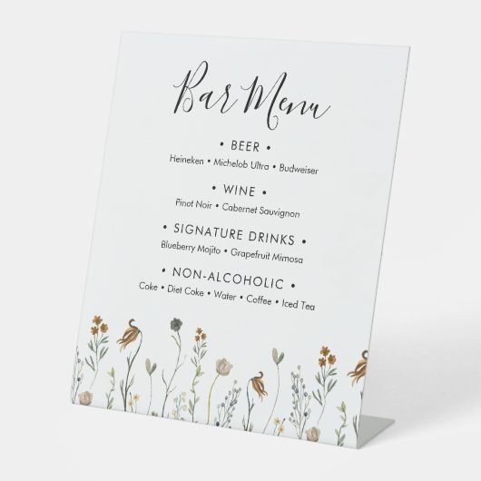 Najaar menu Wondenbloem Bindbalk Reclamebord Met Voetstuk (Voorkant)