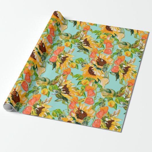 Najaar naadloos patroon cadeaupapier (Uitgerold)