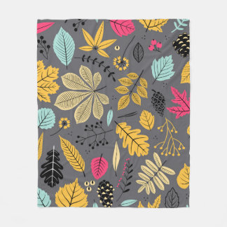 Najaar naadloos patroon met bladeren, najaarblad b fleece deken