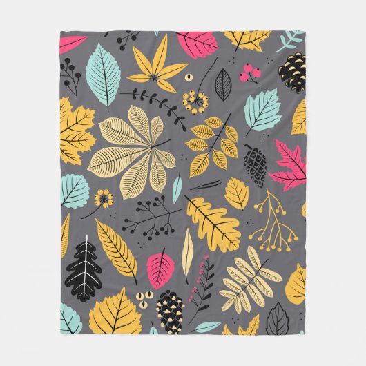 Najaar naadloos patroon met bladeren, najaarblad b fleece deken (Voorkant)