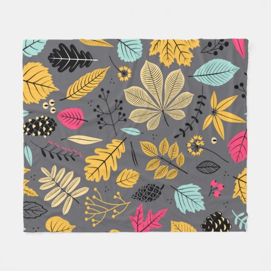 Najaar naadloos patroon met bladeren, najaarblad b fleece deken (Voorkant (Horizontaal))