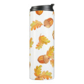 najaar naadloos patroon met kleurrijke eikenblader thermosbeker (Gedraaid links)