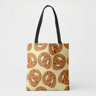 Najaar naadloos patroon met pretzels, octoberfest tote bag