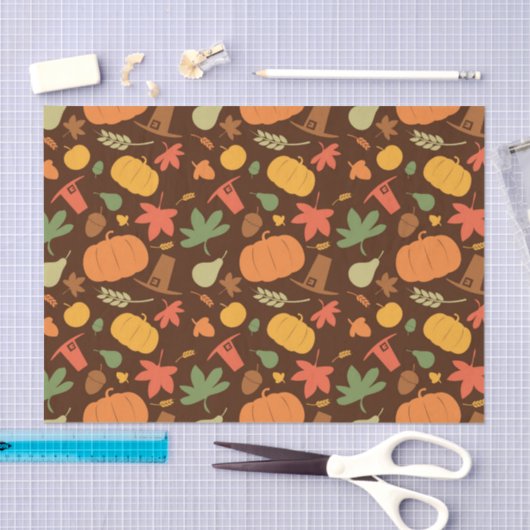 Najaar naadloze achtergrond, dag Thanksgiving. Tissuepapier (Craft)