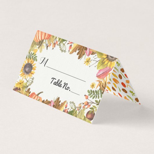 Najaar nummer van de herfst van Maple Leaves Pumpk Kaart (Voorkant)