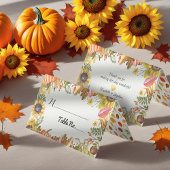 Najaar nummer van de herfst van Maple Leaves Pumpk Kaart