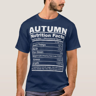Najaar Nutrition FactsAutumn Name Birthday T-shirt