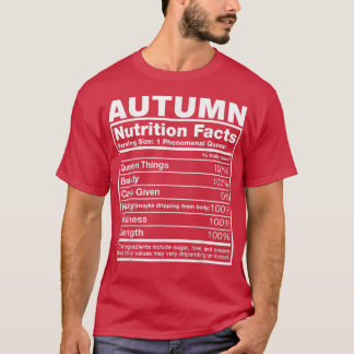 Najaar Nutrition FactsAutumn Name Birthday T-shirt