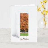 Najaar Oak in opendeurverjaardag Kaart (Gele Bloem)