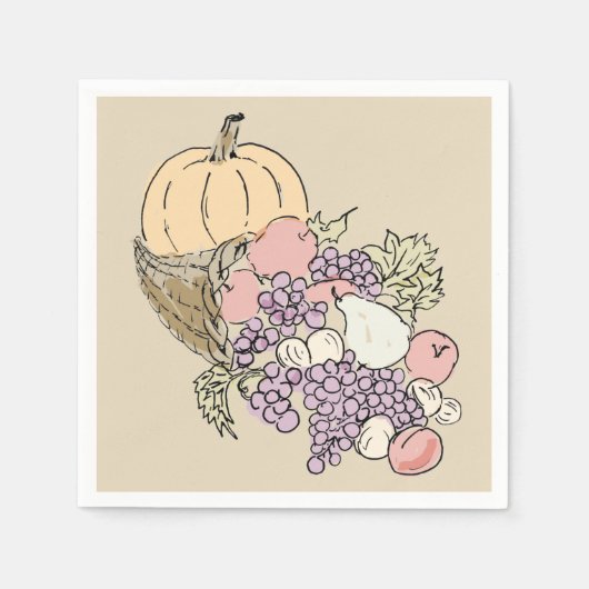 Najaar Oogst Thanksgiving schilderen Servet (Voorkant)