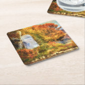 Najaar op de rivier kartonnen onderzetters (Schuin)