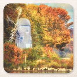 Najaar op de rivier kartonnen onderzetters