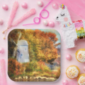 Najaar op de rivier papieren bordje (Feest)