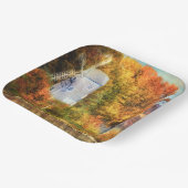 Najaar op de rivier papieren bordje (Gebogen)