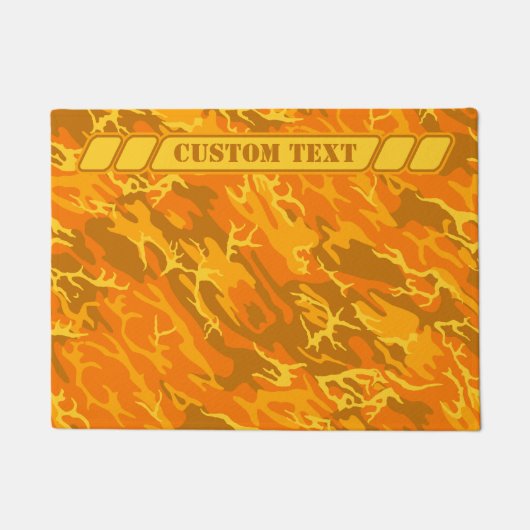 Najaar Oranje Camo Doormat met aangepaste briefing Deurmat (Voorkant)