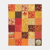 Najaar Oranje Gold Brown Patchwork Fleece Deken (Voorkant)