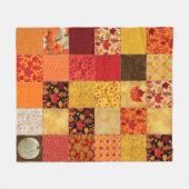 Najaar Oranje Gold Brown Patchwork Fleece Deken (Voorkant (Horizontaal))