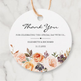 Najaar Oranje gouden bloemen voor Terracotta Bedankjes Labels