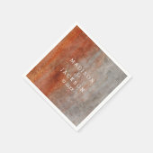 Najaar Oranje grijze Waterverf Monogram bruiloft Servetten (Hoek)