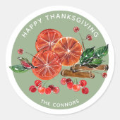 Najaar Oranje plakken kaneelscheurtjes gepersonali Ronde Sticker (Voorkant)