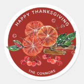 Najaar Oranje plakken kaneelscheurtjes gepersonali Ronde Sticker (Voorkant)