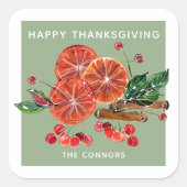 Najaar Oranje plakken kaneelscheurtjes gepersonali Vierkante Sticker (Voorkant)