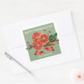 Najaar Oranje plakken kaneelscheurtjes gepersonali Vierkante Sticker (Envelop)