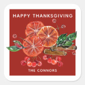 Najaar Oranje plakken kaneelscheurtjes gepersonali Vierkante Sticker (Voorkant)