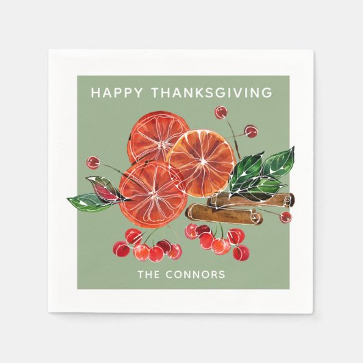 Najaar Oranje plakken kaneelteken Servet (Voorkant)