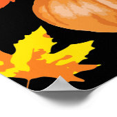 Najaar Oranje pompoenpatroon Herfst Poster (Hoek)