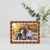 Najaar Oranje Pset Photo Happy Thanksgiving Briefkaart (Staand voorkant)