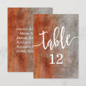 Najaar Oranje Waterverf Tabelnummer zitplaats Kaart (Voorkant / Achterkant)