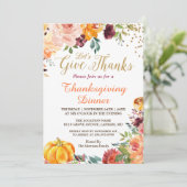 Najaar pomkin geef Bedankt Thanksgiving Dinner Kaart (Staand voorkant)