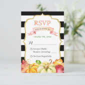 Najaar pomkin Maple Leaves Fall Wedding RSVP Kaartje (Staand voorkant)