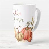 Najaar - pompoenen Hallo herfst Latte Mok (Rechterhoek)