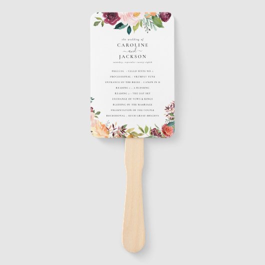 Najaar programma Floral Wedding Handwaaier (Voorkant)