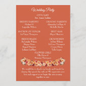 Najaar programma Floral Wedding Programmakaart (Achterkant)