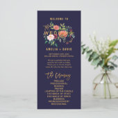 Najaar programma Floral Wedding Programmakaart (Staand voorkant)