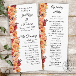 Najaar programma Floral Wedding Programmakaart